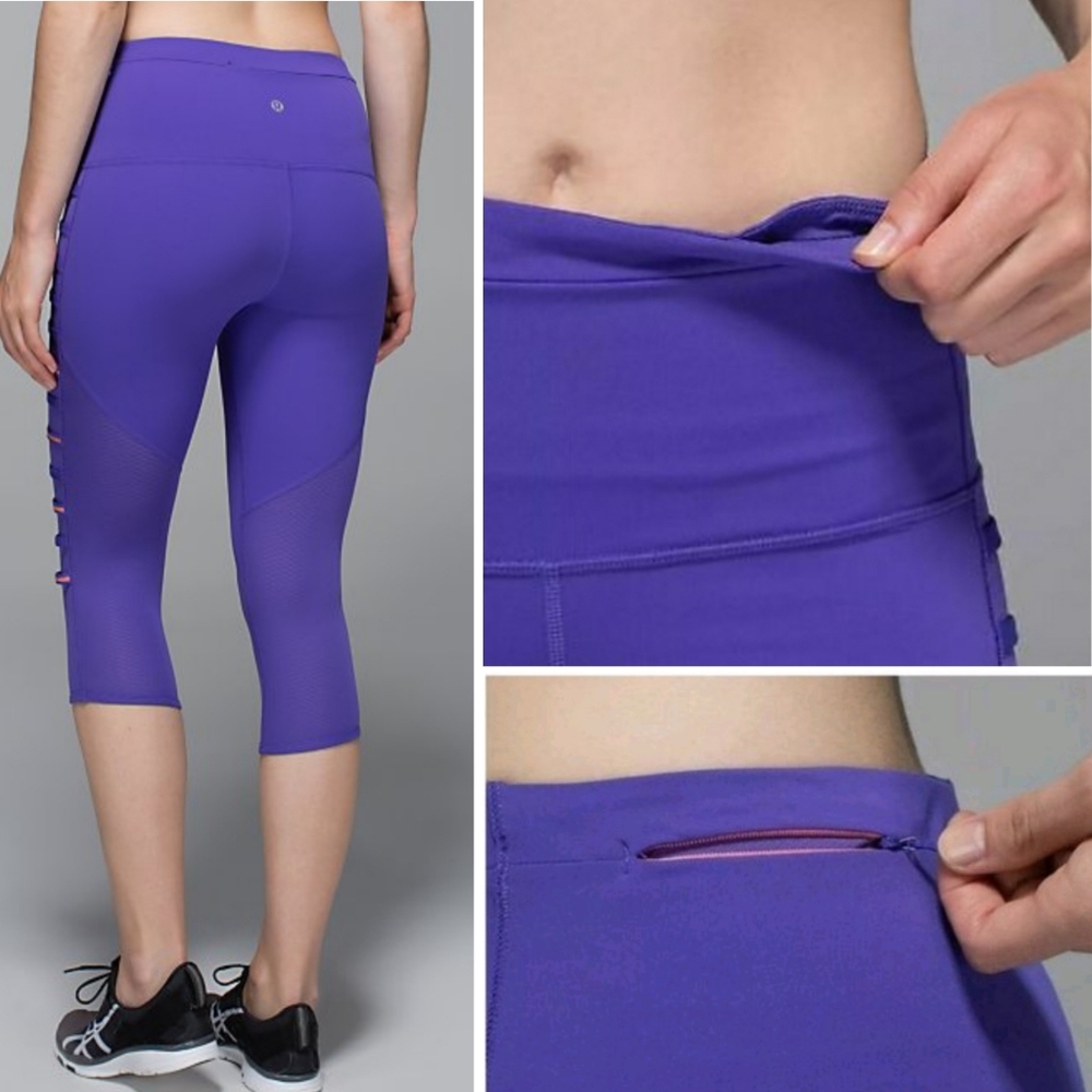 Lululemon Iris Flower 17" Breezy Crop Size 6